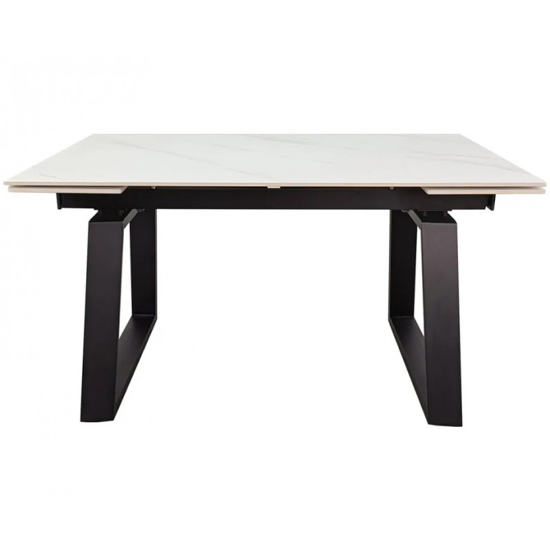 Стіл обідній розкладний BERNARD CERAMIC 140(200)*90 білий мат/чорний Intarsio