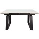 Стіл обідній розкладний BERNARD CERAMIC 140(200)*90 білий мат/чорний Intarsio