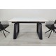 Стіл обідній розкладний BERNARD CERAMIC 140(200)*90 білий мат/чорний Intarsio