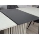Стіл обідній розкладний CASANDRA S/A MAX 160(210)x90 шовковий камінь / антрацит Intarsio