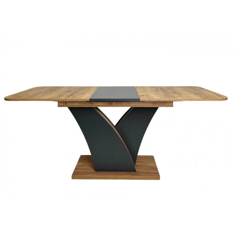 Стіл обідній розкладний DAKAR D/A Дуб крафт золотий / Антрацит 80-140 см. (180 см.)   Intarsio