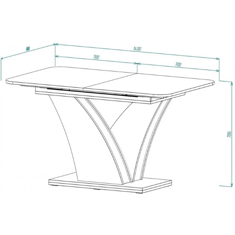 Стіл обідній розкладний DAKAR D/A Дуб крафт золотий / Антрацит 80-140 см. (180 см.)   Intarsio