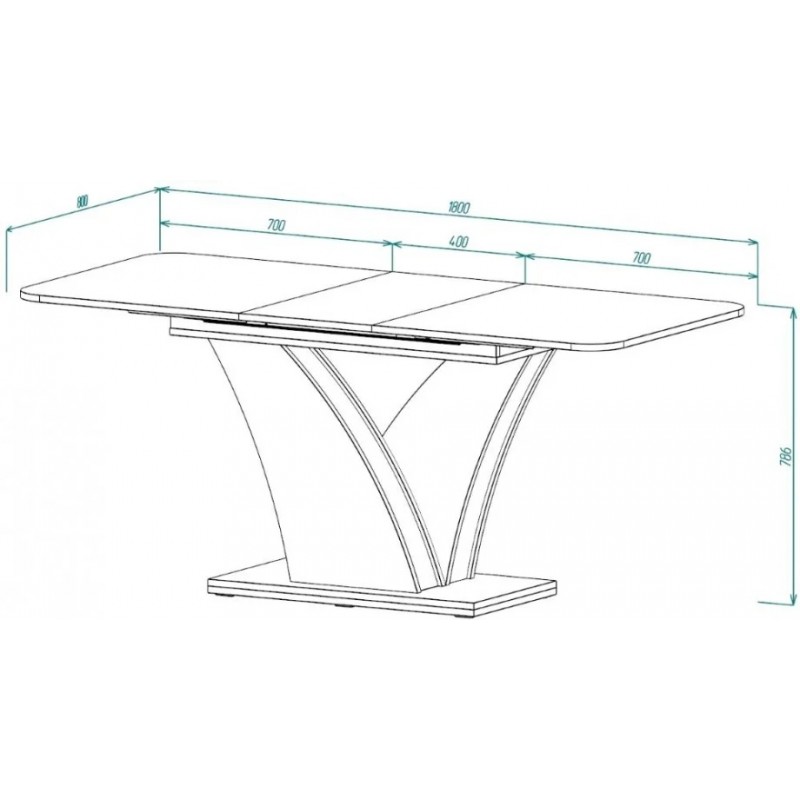 Стіл обідній розкладний DAKAR D/A Дуб крафт золотий / Антрацит 80-140 см. (180 см.)   Intarsio