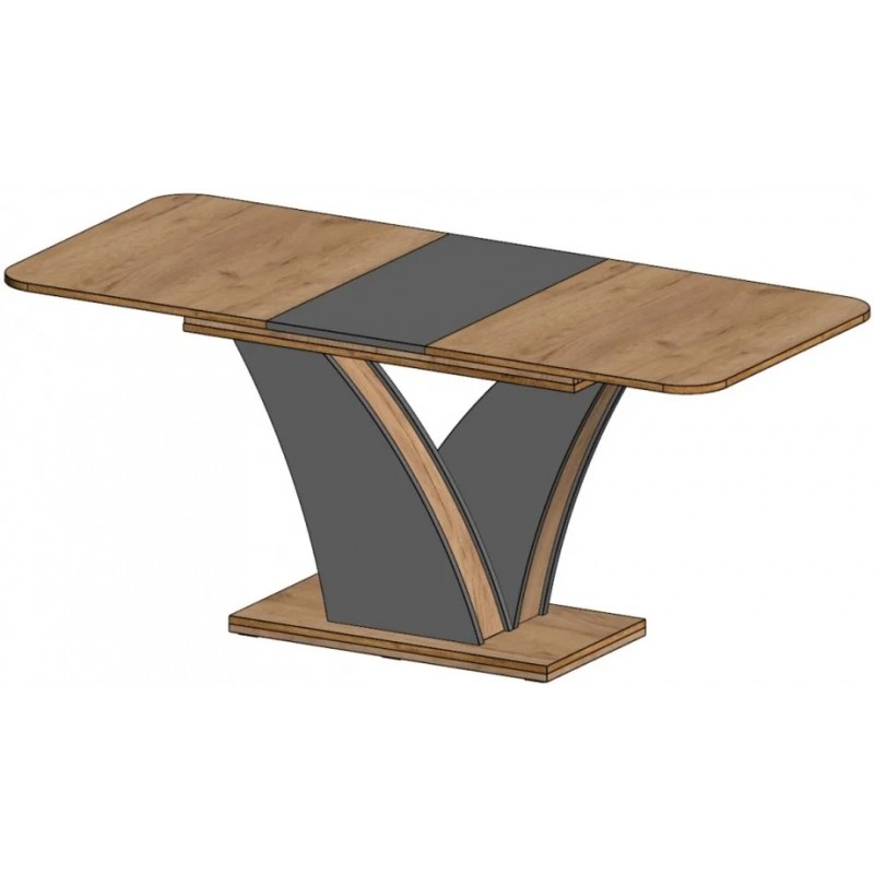 Стіл обідній розкладний DAKAR D/A Дуб крафт золотий / Антрацит 80-140 см. (180 см.)   Intarsio