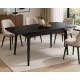 Стіл обідній розкладний DUBLIN CERAMIC 120(180)*80 чорний мат/чорний каркас Intarsio