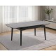 Стіл обідній розкладний DUBLIN CERAMIC 120(180)*80 світло-сірий/чорний каркас Intarsio