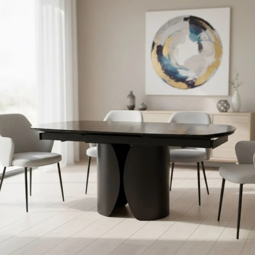 Стіл обідній розкладний EDGAR 160(240)*90 бронзовий/коричневий Intarsio