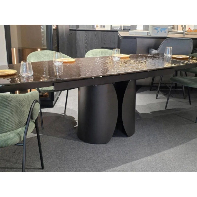 Стіл обідній розкладний EDGAR 160(240)*90 бронзовий/коричневий Intarsio