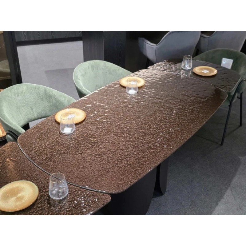 Стіл обідній розкладний EDGAR 160(240)*90 бронзовий/коричневий Intarsio