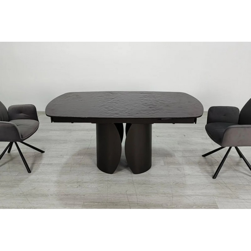 Стіл обідній розкладний EDGAR 160(240)*90 бронзовий/коричневий Intarsio