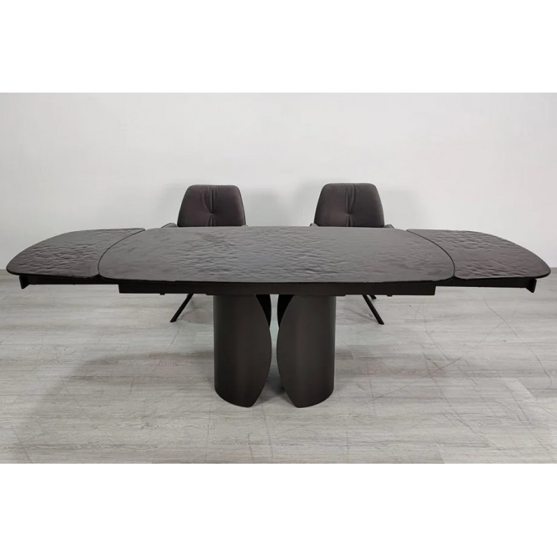 Стіл обідній розкладний EDGAR 160(240)*90 бронзовий/коричневий Intarsio