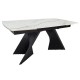 Стіл обідній розкладний EDMUND CERAMIC 160(240)*90 білий мат/чорний Intarsio