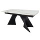 Стіл обідній розкладний EDMUND CERAMIC 160(240)*90 білий мат/чорний Intarsio