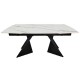 Стіл обідній розкладний EDMUND CERAMIC 160(240)*90 білий мат/чорний Intarsio