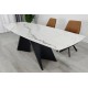 Стіл обідній розкладний EDMUND CERAMIC 160(240)*90 білий мат/чорний Intarsio