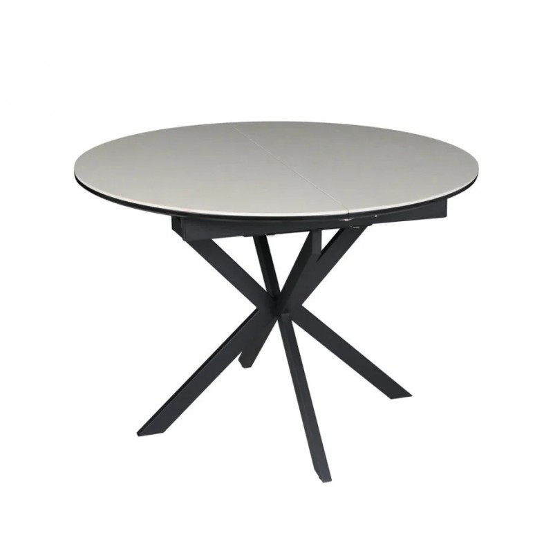 Стіл обідній розкладний GENEWA CERAMIC 105(140)*105 стіл Бежевий / Чорний Intarsio
