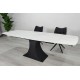 Стіл обідній розкладний GILBERT CERAMIC 160(240)*90 білий мат/чорний Intarsio