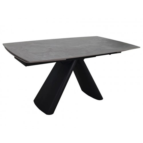 Стіл обідній розкладний GREYSON CERAMIC 160(240)*90 сірий мат/чорний Intarsio