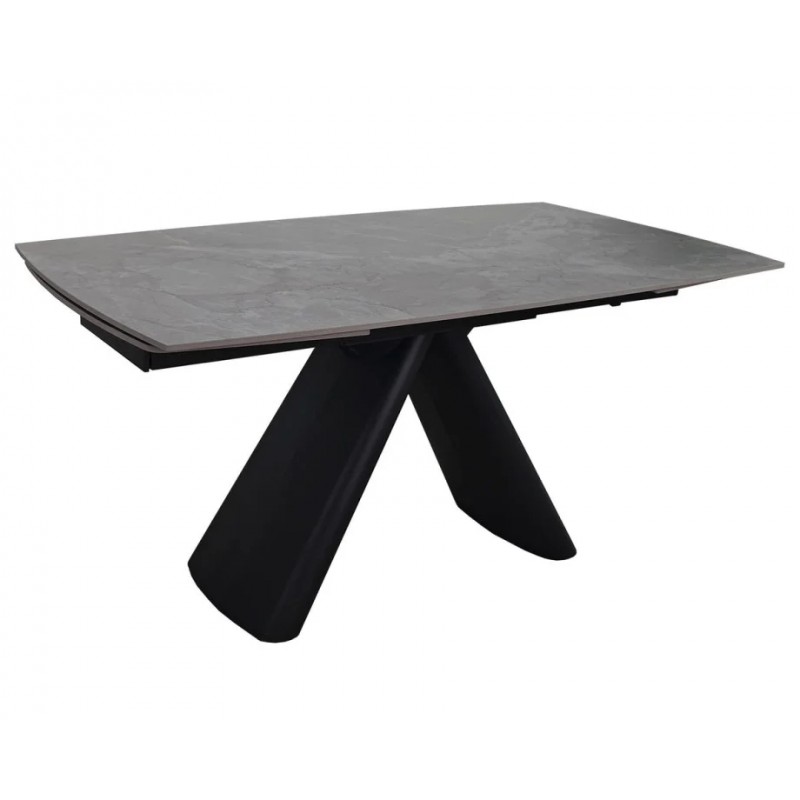 Стіл обідній розкладний GREYSON CERAMIC 160(240)*90 сірий мат/чорний Intarsio
