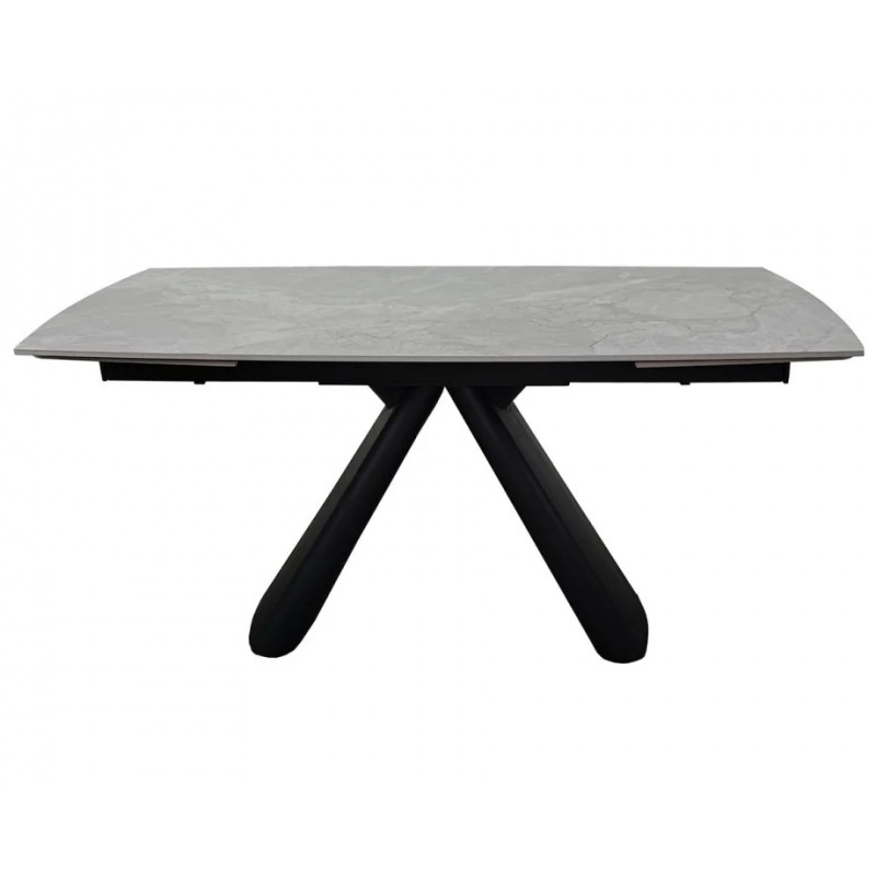 Стіл обідній розкладний GREYSON CERAMIC 160(240)*90 сірий мат/чорний Intarsio