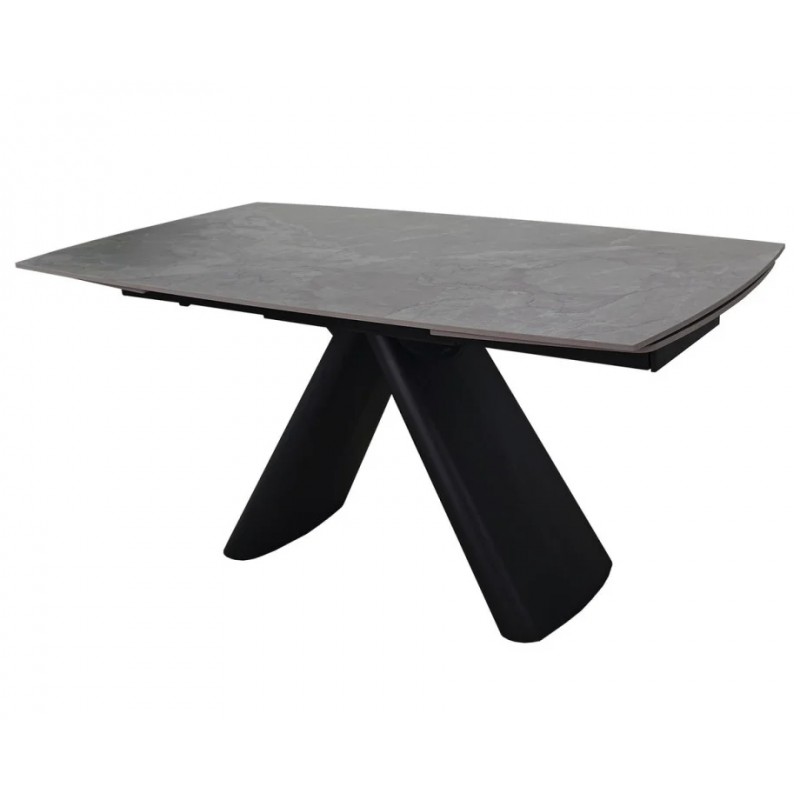 Стіл обідній розкладний GREYSON CERAMIC 160(240)*90 сірий мат/чорний Intarsio