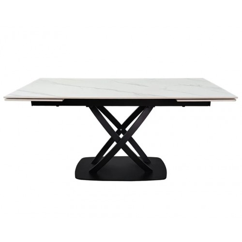 Стіл обідній розкладний HILDA CERAMIC 160(240)*90 білий мат/чорний Intarsio