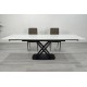 Стіл обідній розкладний HILDA CERAMIC 160(240)*90 білий мат/чорний Intarsio