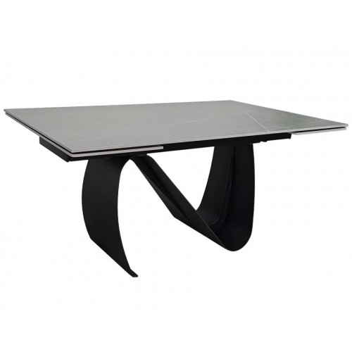 Стіл обідній розкладний JULIAN CERAMIC 160(240)*90 сірий мат/чорний Intarsio