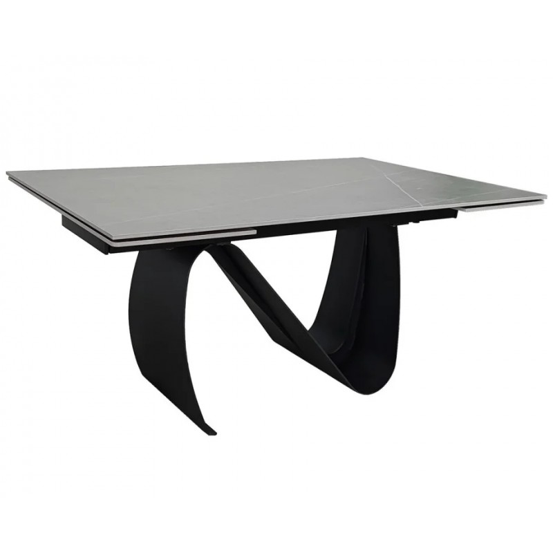 Стіл обідній розкладний JULIAN CERAMIC 160(240)*90 сірий мат/чорний Intarsio