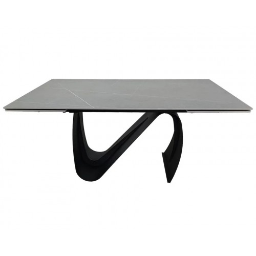 Стіл обідній розкладний JULIAN CERAMIC 160(240)*90 сірий мат/чорний Intarsio