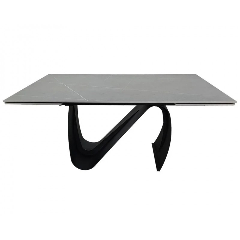 Стіл обідній розкладний JULIAN CERAMIC 160(240)*90 сірий мат/чорний Intarsio