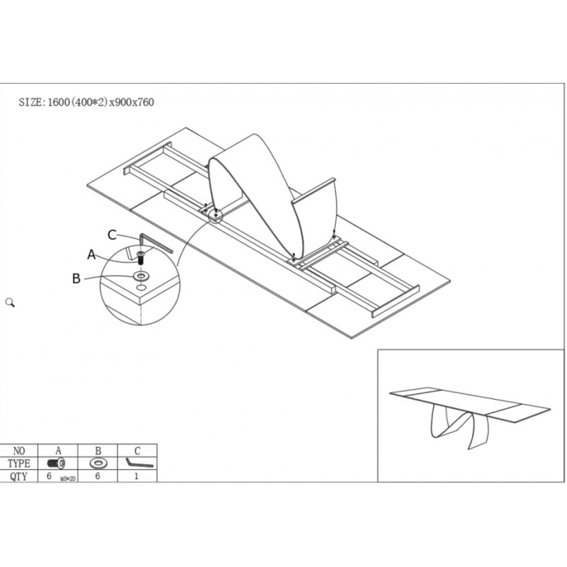 Стіл обідній розкладний JULIAN CERAMIC 160(240)*90 сірий мат/чорний Intarsio