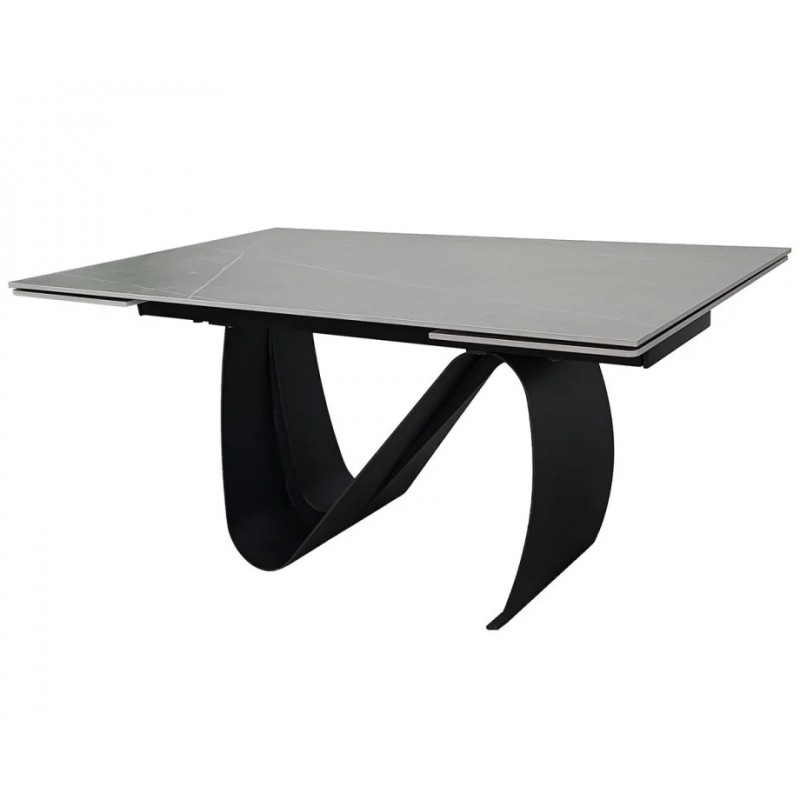 Стіл обідній розкладний JULIAN CERAMIC 160(240)*90 сірий мат/чорний Intarsio