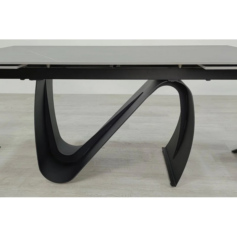 Стіл обідній розкладний JULIAN CERAMIC 160(240)*90 сірий мат/чорний Intarsio