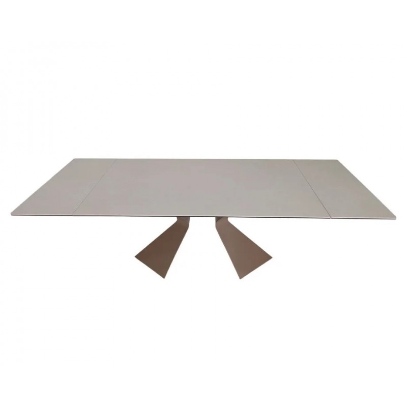 Стіл обідній розкладний LAURA CERAMIC 160(240)*90 Бежевий мат / Бежевий Intarsio