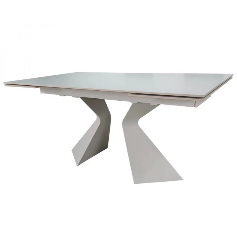 Стіл обідній розкладний LAURA CERAMIC 160(240)*90 білий мат/білий Intarsio