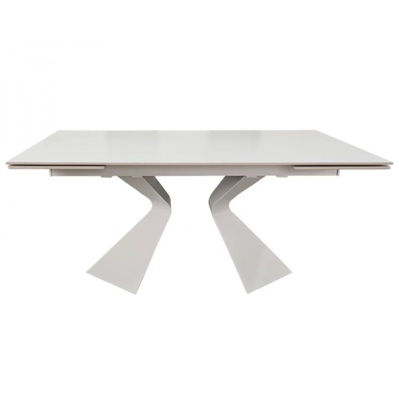 Стіл обідній розкладний LAURA CERAMIC 160(240)*90 білий мат/білий Intarsio