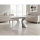 Стіл обідній розкладний LAURA CERAMIC 160(240)*90 білий мат/білий Intarsio
