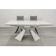 Стіл обідній розкладний LAURA CERAMIC 160(240)*90 білий мат/білий Intarsio