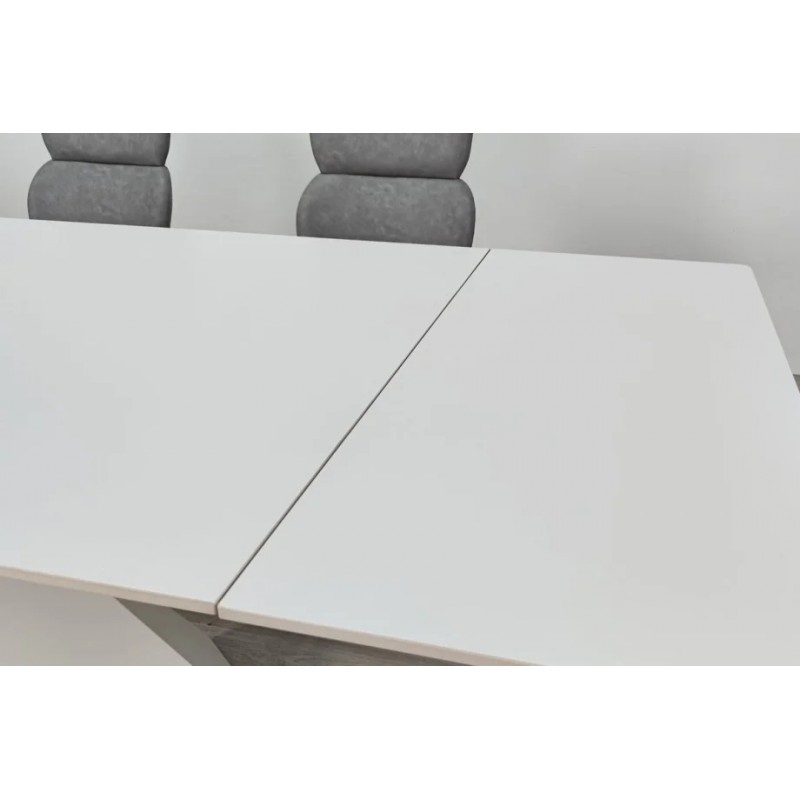 Стіл обідній розкладний LAURA CERAMIC 160(240)*90 білий мат/білий Intarsio