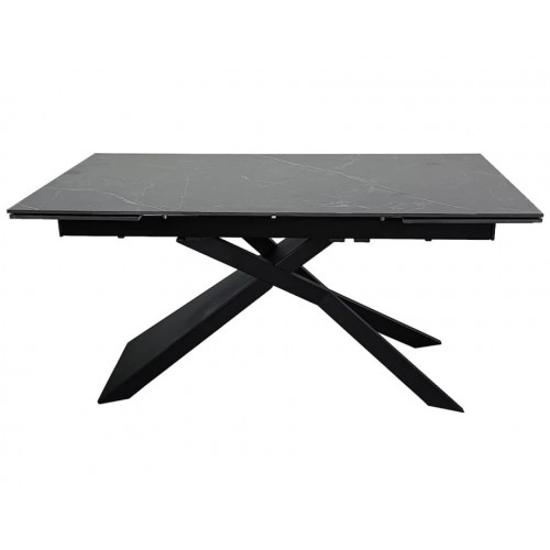 Стіл обідній розкладний MADISON CERAMIC 160(240)*90 чорний мат/чорний Intarsio