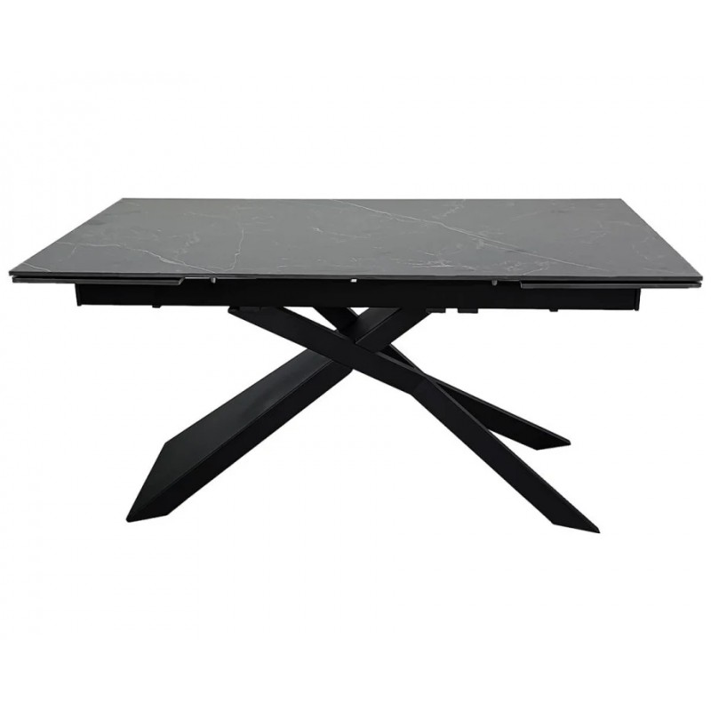 Стіл обідній розкладний MADISON CERAMIC 160(240)*90 чорний мат/чорний Intarsio