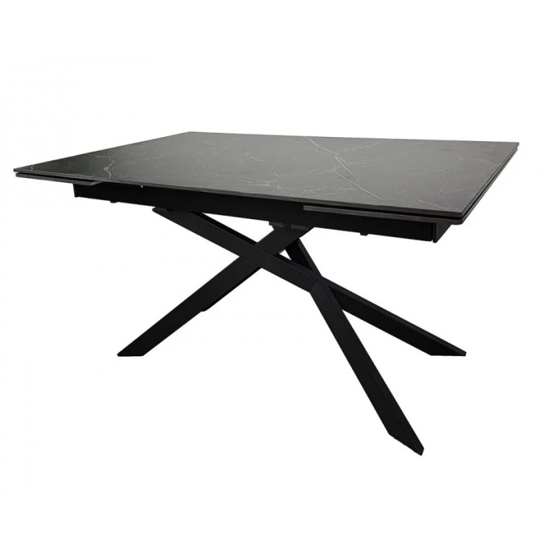 Стіл обідній розкладний MADISON CERAMIC 160(240)*90 чорний мат/чорний Intarsio