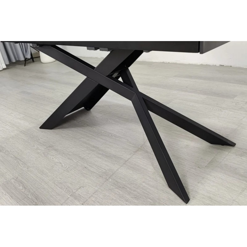 Стіл обідній розкладний MADISON CERAMIC 160(240)*90 чорний мат/чорний Intarsio