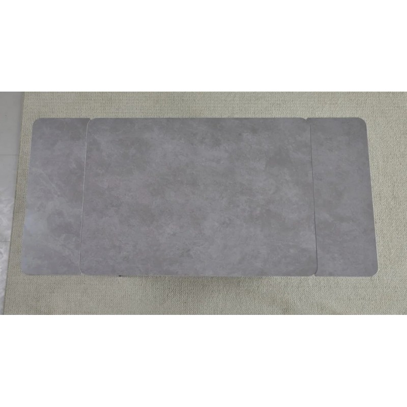 Стіл обідній розкладний MADRID CERAMIC 120(180)*85 grigio latte matt / чорний каркас Intarsio