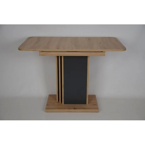 Стіл обідній розкладний SOLO A/D 110(145)x68 антрацит/дуб артизан Intarsio