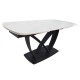 Стіл обідній розкладний TYLER CERAMIC 160(240)*90 білий мат/чорний Intarsio