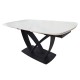 Стіл обідній розкладний TYLER CERAMIC 160(240)*90 білий мат/чорний Intarsio