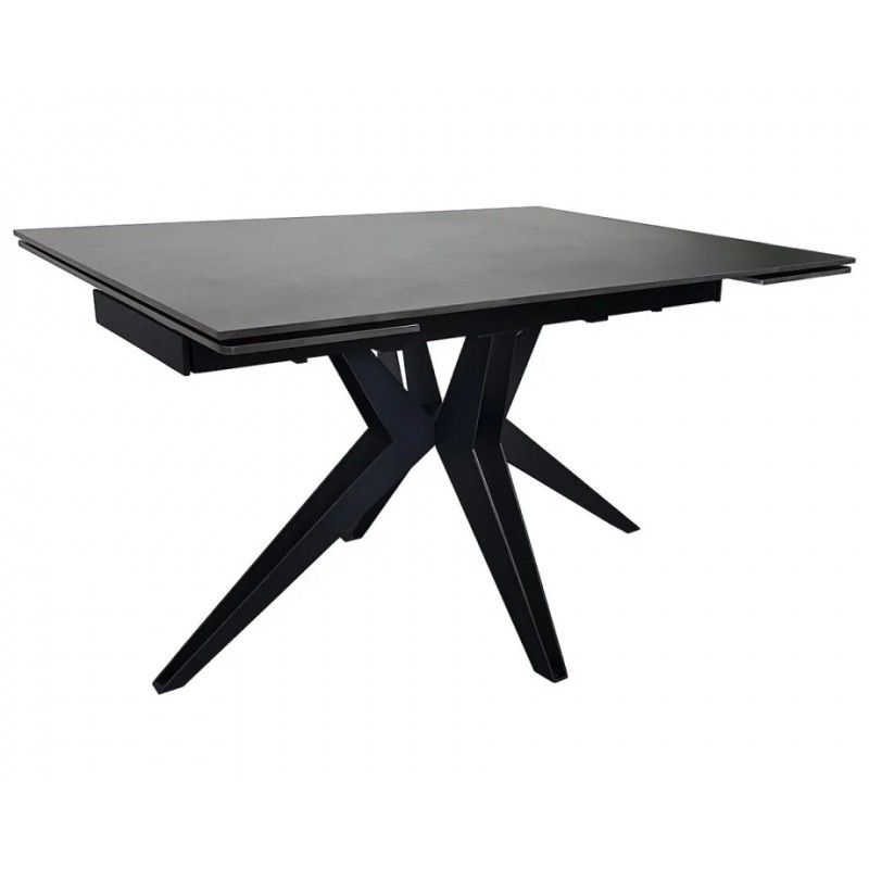 Стіл обідній розкладний VINCENT CERAMIC 140(200)*90 графіт мат/чорний Intarsio