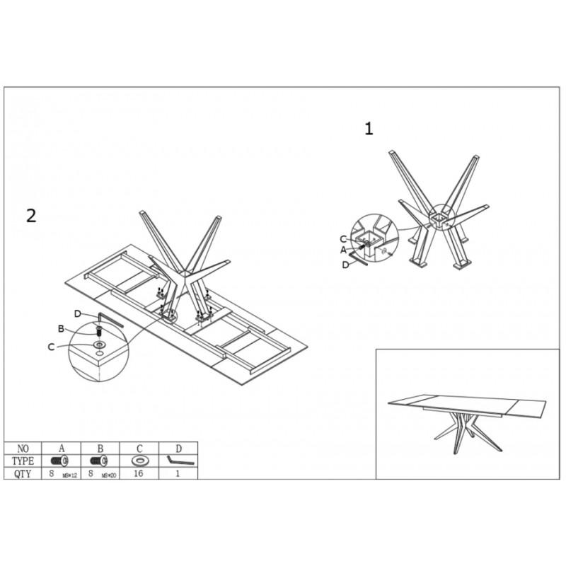Стіл обідній розкладний VINCENT CERAMIC 140(200)*90 графіт мат/чорний Intarsio